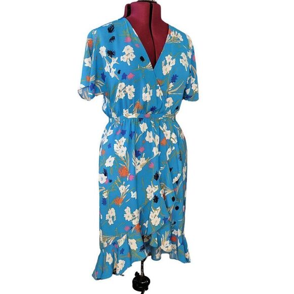 J. Crew Mercantile Ruffle Wrap Midi Hi-Lo Floral Dress (Size S) - Picture 2 of 8